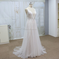 Simple et élégant doux plage robe de mariée usine