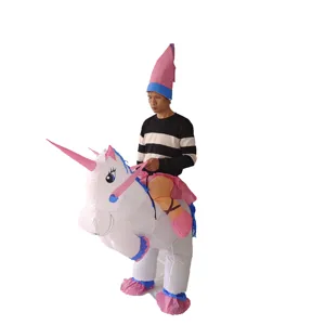 En iyi fiyat gökkuşağı ünikorn şişme takım elbise oyuncaklar doğum günü hediyeleri terylen Unicorn şişme kostüm üzerinde şişme Model binmek