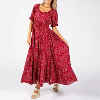 Robe élégante à manches longues et col en V, coupe ajustée, en polyester rouge, pour le printemps, emballage personnalisé en gros, prête à être expédiée