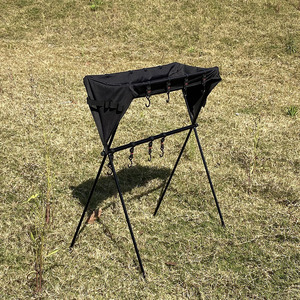 Étagère de rangement pour camping en plein air, en alliage d'aluminium, 67x48x87cm, rectangulaire multifonctionnel noir pour pique-niques et voyages - Product Image 2
