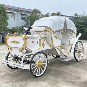 รถบักกี้ไฟฟ้าสไตล์ยุโรปตกแต่งสีทองสำหรับสวนสนุก งานแสดงสุดโรแมนติก - Product Image 3