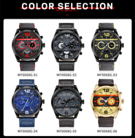 Montre MINI FOCUS 0068 pour homme, mode, multifonction, chronographe étanche, montres à quartz, bracelet en cuir véritable, montres-bracelets pour homme