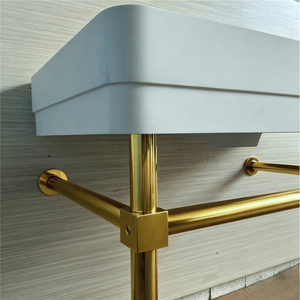 Villa junto al mar, baño, casas de <span class=keywords><strong>playa</strong></span>, espaciosa sala de polvo, consola de tocador, latón satinado, Boutique, Hotel, baño, bañera con marco de Metal - Product Image 4