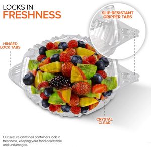 5 Inch <b>Recycled</b> Disposable Custom Clear Square PET Plastic Clamshell Container Stackable Durable Restaurant Food Truck <b>Boxes</b> - Product Image 3