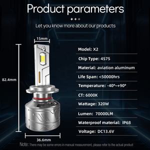 Xenplus Nuevo Faro LED de Alta Potencia 320w 70000w X2 9005 9006 9012 H1 H4 H7 H11 Bombilla LED para Coche Hb3 Hb4 - Product Image 6
