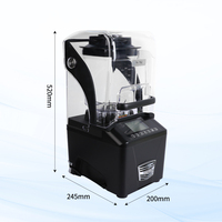 Shexova Industrial 1600W RVS 1,5L Blender met variabele snelheid, geluidsdempend, voor ijs, smoothies, mixen, malen en sap maken, inclusief deksel