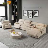 Sofá Modular Eléctrico Moderno Esquinero Inteligente en Forma de L para Cine en Casa Mueble Multifuncional para Sala de Estar Plegable con Masaje y Refrigeración