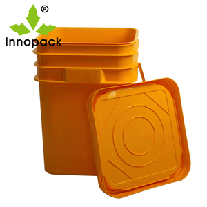 Cubo de plástico transparente de 8 galones cubos cuadrados de plástico de grado alimenticio 8 galones con tapa - Product Image 5