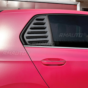 Glossy Black/Carbon Look Car Rear <b>Window</b> Shutter Cover Trim <b>Window</b> Louver Side <b>Vent</b> Trim for Volkswagen Golf 8 MK8 2020+ - Product Image 6