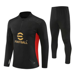 Conjunto de uniforme de entrenamiento de fútbol de jersey para otoño/invierno 23/24 Milán, conjunto deportivo de manga larga con media cremallera, traje de entrenamiento de fútbol - Product Image 1