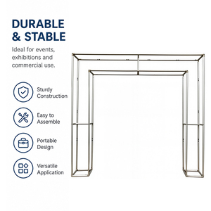 Structure de fond de scène modulaire en alliage d'aluminium, type arche double couche, 8,5 pieds de large, 8 pieds de haut, 1 pied de profondeur, à assemblage par emboîtement, pour exposition - Product Image 1