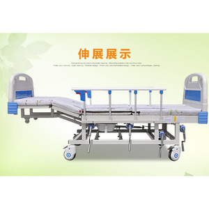 Lit médical multifonctionnel à courbe intégrale avec ouverture pour commode, pour soins à domicile et hôpitaux, structure métallique avec barrière de sécurité - Product Image 3
