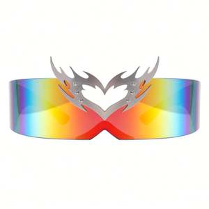 Gafas de Sol Deportivas Sin Montura con Protección UV400, Diseño Futurista, Marca Sense, Estilo Y2K, Corazón Punk, para Hombre y Mujer - Product Image 3