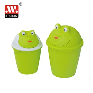 中国青蛙形状6L/8L塑料垃圾箱，带翻盖