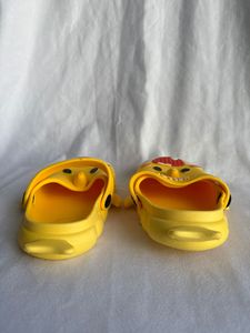 Cartoon Yellow PVC Slippers Anti Slip Round Toe Home Shoes Size 23-30 All Seasons EVA Midsole - Product Image 1