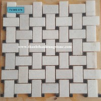 Motif de chemin de jardin en mosaïque de marbre blanc, décoration de luxe pour votre construction du Vietnam, pierre naturelle 100%