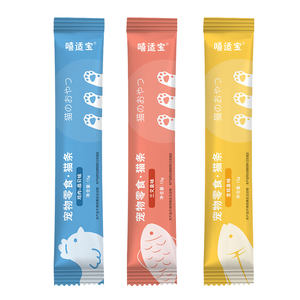 Xishibao fábrica al por mayor OEM cremoso gato aperitivos 15g comida húmeda para mascotas gato tiras de alta calidad golosinas para gatos - Product Image 1
