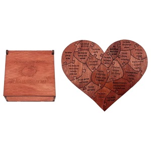 Hot Sale Custom Valentine's <b>Day</b> Engagement Wedding Gift Wooden Heart <b>Puzzle</b> New 20 Reasons to Love You - Product Image 5