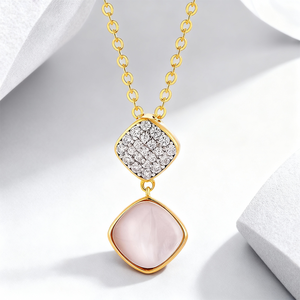 Natural Stone White Shell Fine <strong>Jewelry</strong> Sterling <strong>Silver</strong> 925 Gemstones Pendant Rose Gold Plated Trendy Gift Necklaces Earrings Set - Product Image 3