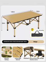 Table pliante portable d'extérieur en acier au carbone pour usage domestique, camping, pique-nique, loisirs, voyage en voiture, mobilier rectangulaire, équipement de stand