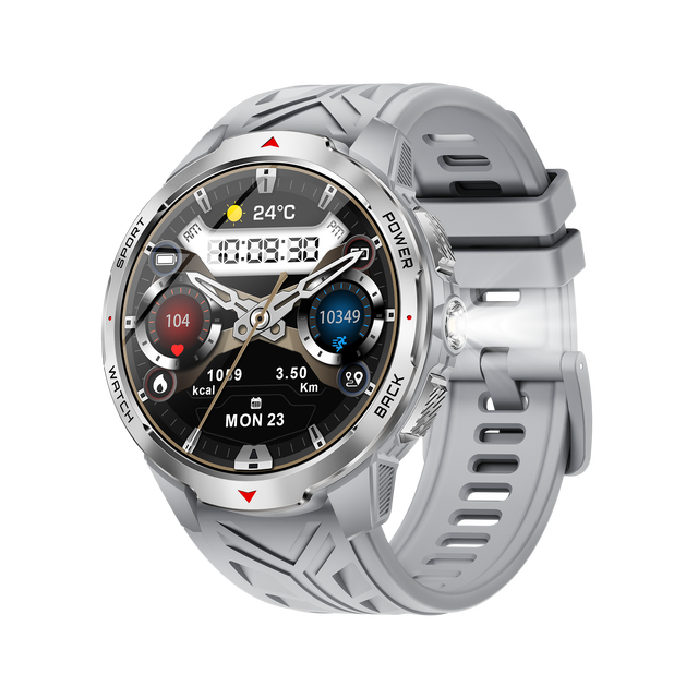 Cheap Compass Outdoor Smart Watch KT88 with Powerful Flashlight SOS 1.7inch Screen 1100mAh Battery Call 3ATM Waterproof