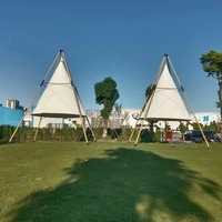 Avec salle de bain Safari Lodge Tentes Outdoor Luxury Hotel Living Resort Wood Canvas Lodge Glamping Hut