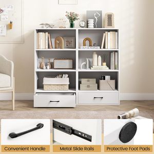 Moderna libreria cubica in legno a <span class=keywords><strong>4</strong></span> livelli con cassetto piccoli spazi Organizer libreria per soggiorno e camera da letto per sala da pranzo - Product Image 6