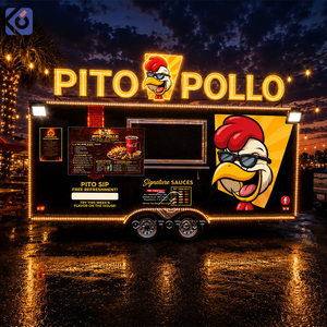 CAMPTRL Food Truck d'extérieur économique, remorque mobile de restauration rapide avec équipement de cuisine complet, pour tacos, café et autres services de restauration - Product Image 5