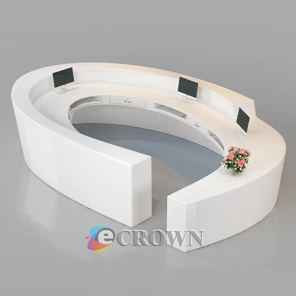 Decorative reception front desk kiosk bar Decoration For registration design