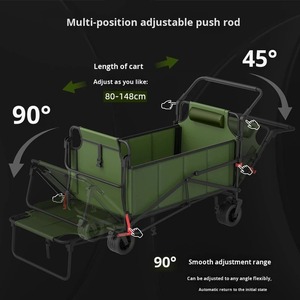 Outdoor Multifunctional Folding Four-Wheel Wagon Beach Camping Portable Durable Metal Platform Car Shopping Storage <b>Trolley</b> Cart - Product Image 5