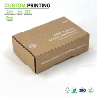 Caixa de Envio Kraft Ecológica com Logotipo Personalizado, Linhas Artísticas Personalizadas, Impressão Dupla Face para Caixa de Acessórios Tecnológicos de Boutique, Atacado