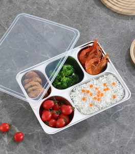 304 thép không gỉ 5-phần 28x22x6cm hình chữ nhật Hộp Ăn Trưa bền Bento thực phẩm lưu trữ <span class=keywords><strong>container</strong></span> Nắp nhà máy bán buôn carton - Product Image 3