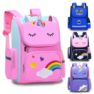 Borsa da scuola per bambini con stampa carina resistente all'acqua di grande capacità e borsa da pranzo Set borsa da scuola