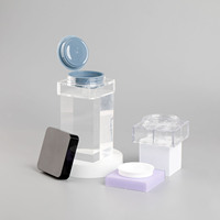 Boîte à poudre compacte carrée MS/AS avec étui à poudre libre pour emballage cosmétique Recyclable et motif d'impression estampé