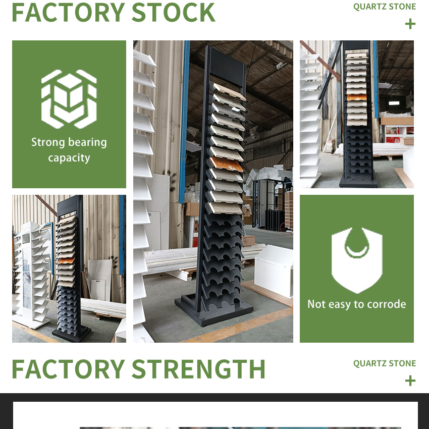 Wholesale Factory Metal Frame Tiles Stone Display Stand Floor Standing Tower Quartz Marble Granite Sample Rack