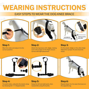 อุปกรณ์พยุงเข่าสุนัขแบบปรับได้ สำหรับขาหลัง ช่วยบรรเทาอาการปวดข้อ ACL ฉีกขาด ข้ออักเสบ ฟื้นฟูอาการบาดเจ็บ ผ้าพันพยุงเข่าสัตว์เลี้ยง - Product Image 5