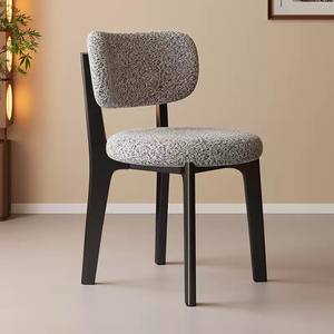 Silla de comedor de nogal de lujo contemporánea, silla de oficina tapizada de madera maciza adecuada para comedores y áreas de estudio - Product Image 6