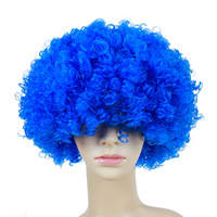 Coloré Clown Perruques Nouvel An Football Fan Décoration Cheveux Perruques Carnaval Drôle Football Jeu Props Drapeau Couleur Perruques