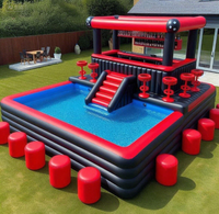 Bar à eau gonflable personnalisé pour adultes, tente de pub gonflable avec piscine pour fête dans la cour, bar de piscine gonflable