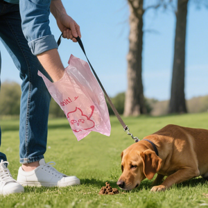 Bolsas para excrementos <span class=keywords><strong>de</strong></span> perro portátiles y duraderas <span class=keywords><strong>de</strong></span> HDPE ecológico con asa, 6 rollos por paquete, estilo sencillo, 90 unidades, aroma original - Product Image 4