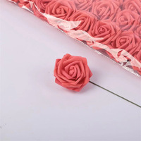 50 buah/pak 8CM busa PE buatan kepala bunga mawar buket pengantin untuk pesta pernikahan dekorasi Scrapbooking DIY