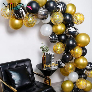 <span class=keywords><strong>Kit</strong></span> de arco de globo de plástico/látex metálico de oro blanco y negro, decoraciones de fiesta, globos dorados elegantes para fiestas de cumpleaños de Navidad - Product Image 4