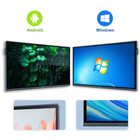 Tableau blanc intelligent 4K UHD de 65 pouces, tableau blanc AI Android 16 3576 de 86 pouces pour l'éducation, système double Windows I7 16+512G pour l'enseignement