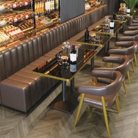 Meubles de restaurant modernes en acier inoxydable et en bois massif et marbre Tables et chaises pour le dîner et le café-en vente
