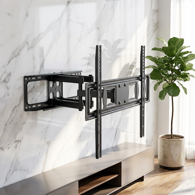 Durable Steel 42-80 Inch 45kg Capacity VESA 600x400 Full Motion Articulating Tilt Swivel Flat Screen TV Wall Mount Holder