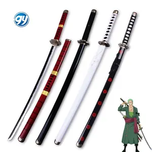 热卖104厘米木制竹剑玩具日本动漫武士刀一件祖罗角色扮演3剑套装14 + 男孩武士角色扮演