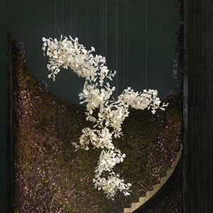 Lustre en <span class=keywords><strong>c</strong></span>éramique pour villa, salon, style Art déco, feuille de Ginkgo, métal, LED, CRI élevé, sans scintillement, installation créative nordique - Product Image 5