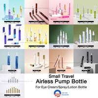 Flacon pompe airless 5ml 10ml 12ml 15ml pour crème contour des yeux, sérum anti-rides raffermissant, gel contour des yeux, cosmétiques de voyage