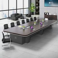 Table de conférence intelligente pour hôtel, construction en bois moderne, design ovale extensible, capacité de 10 personnes, salles de réunion commerciales