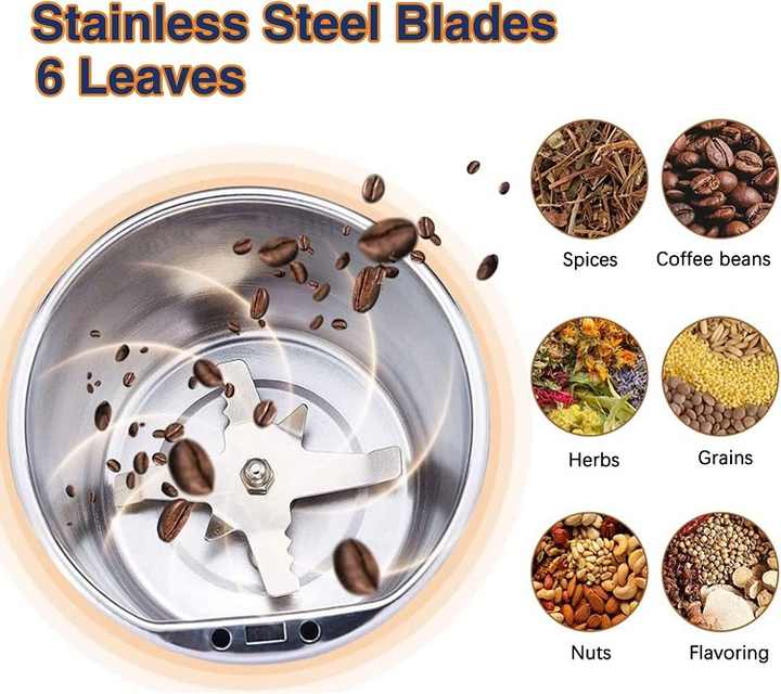 Electric Spice and Coffee Grinder with Stainless Steel Blades Coffee Grinder